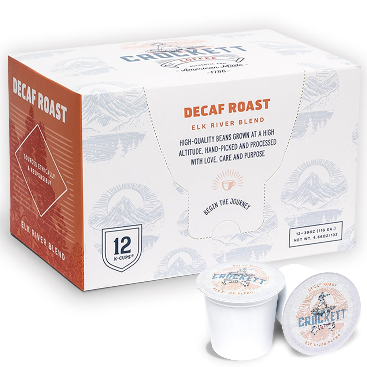 Crockett Coffee K Cups decaf cup highlights smooth flavor for relaxed evenings