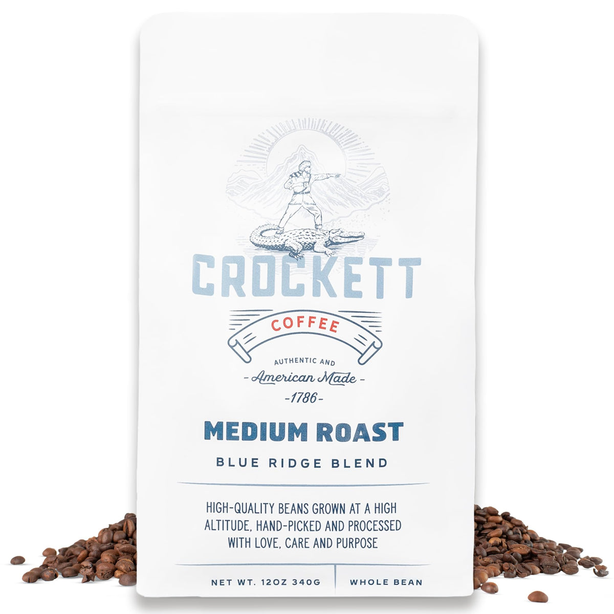 Crockett Coffee whole bean midroast aroma enhances morning focus
