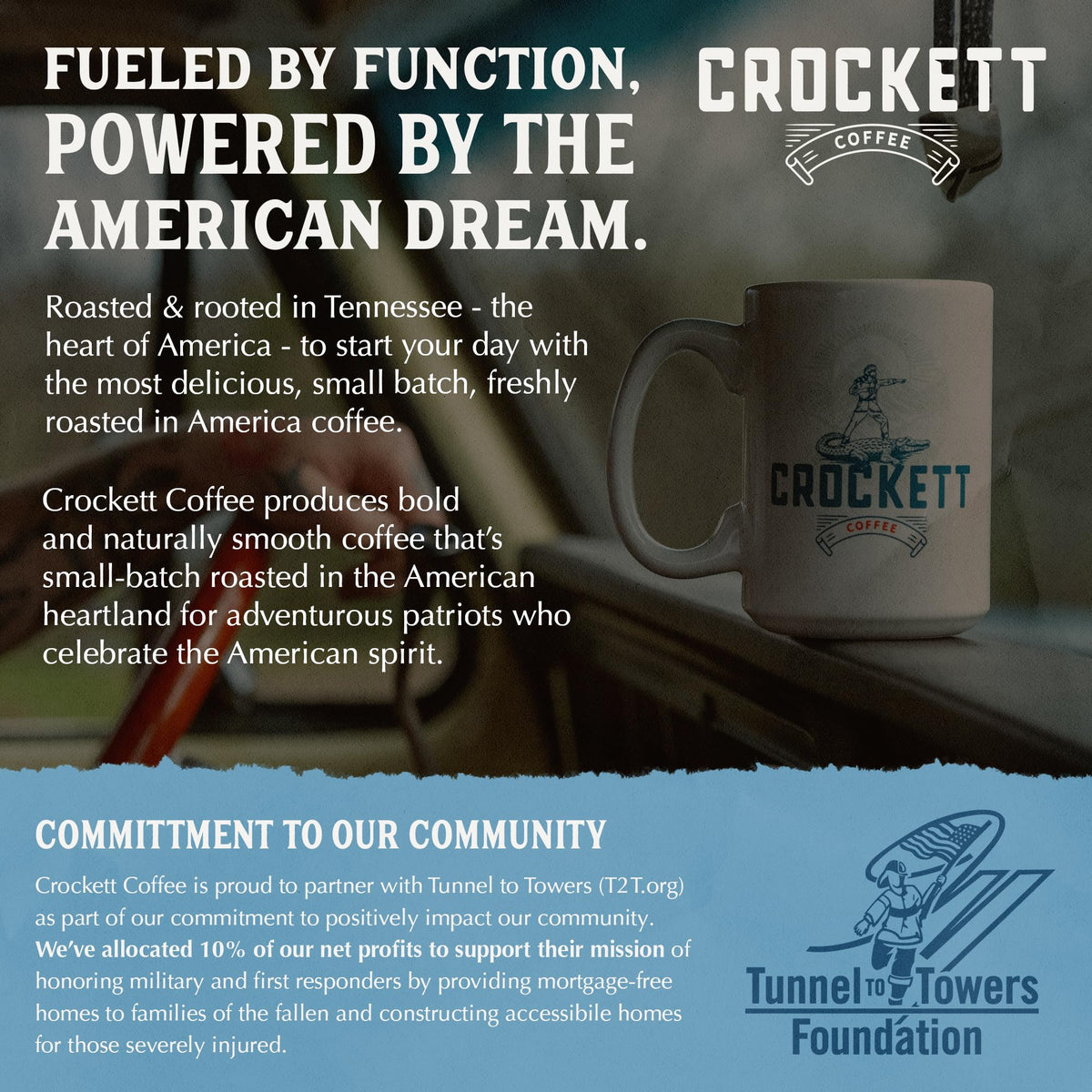 Crockett Dark Roast Ground Coffee French press shot for robust extraction