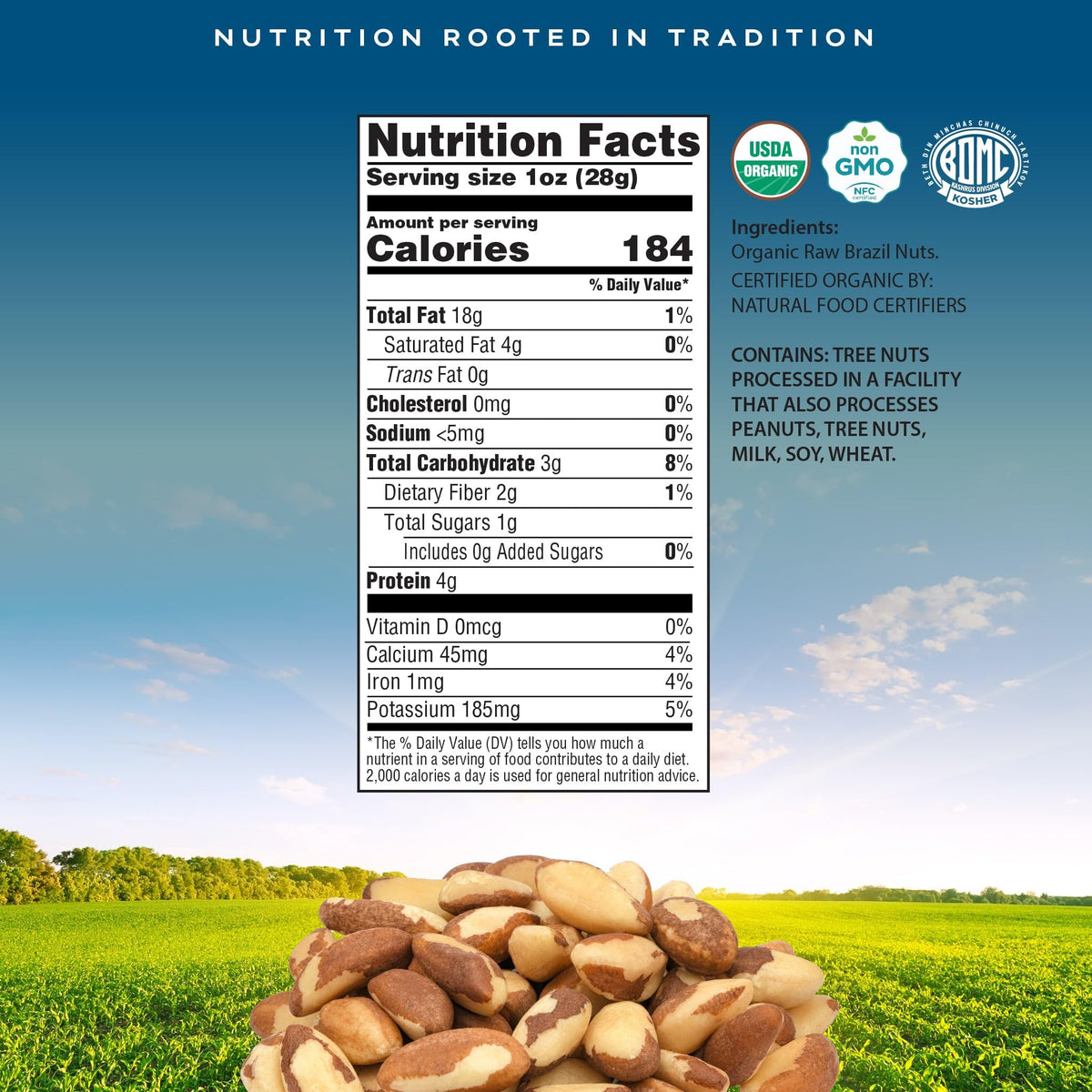 Nut Cravings Crop by Pop Brazil nuts in resealable bag – keep freshness for daily use.