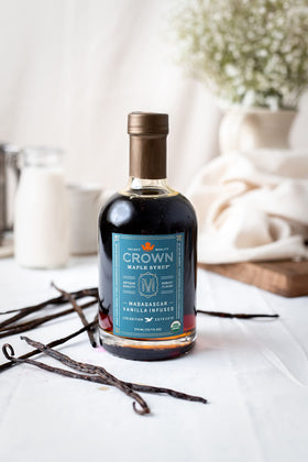 Crown Maple syrup in a kitchen setting ready to elevate recipes