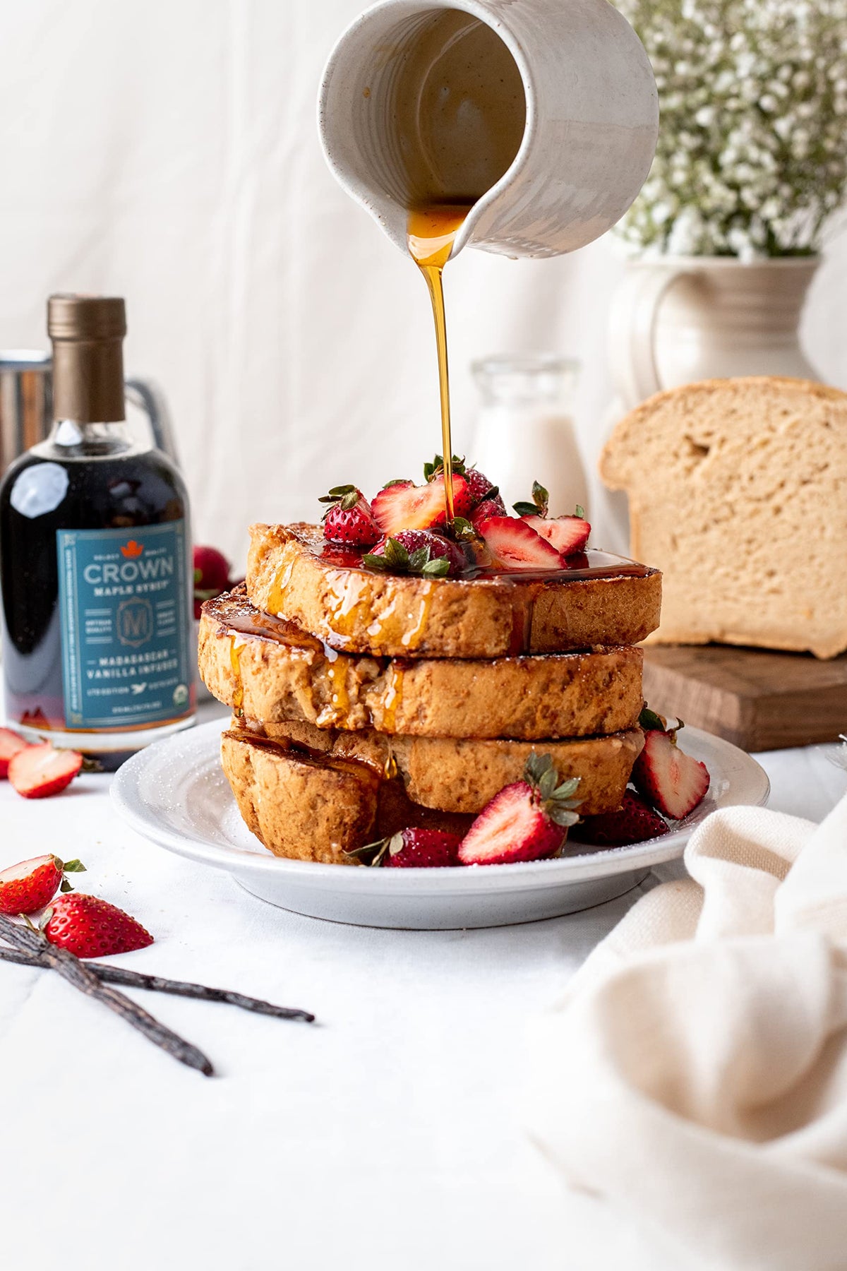 Crown Maple vanilla bean infused syrup close up rich organic flavor