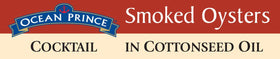 Crown Prince Ocean Prince Cocktail Smoked Oysters, wood-smoked texture, ideal topping for salads or pizzas.