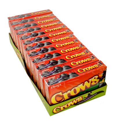 Crows Licorice gumdrops box, ideal for desk displays or shared office treats