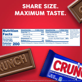 CRUNCH crisped rice texture detail highlighting signature crunch in milk chocolate