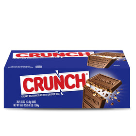 CRUNCH full-size milk chocolate bar with crisped rice, perfect for sharing at parties