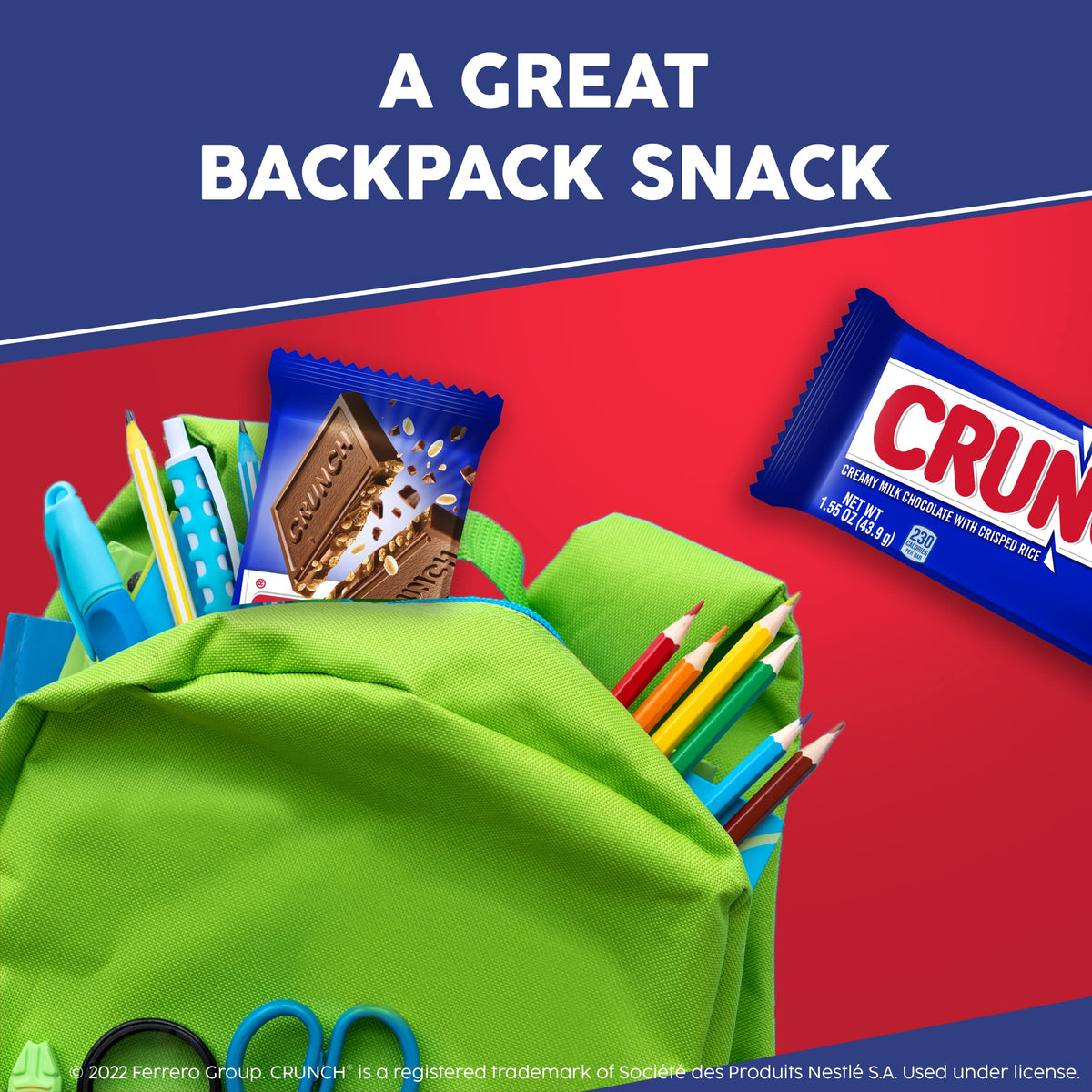 CRUNCH bar on office desk during break.