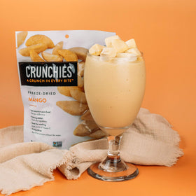 Crunchies freeze-dried mango in a bowl, ready to mix into salads and dishes.