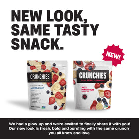 Re-sealable Crunchies pack keeps fruit fresh and portable