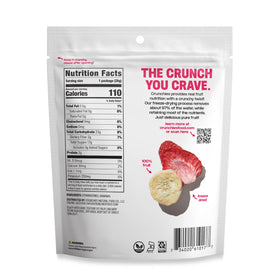 Close-up texture of Crunchies, crisp bite and vibrant fruit color