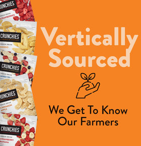 Crunchies freeze-dried strawberries in kitchen setting, everyday snack inspiration.