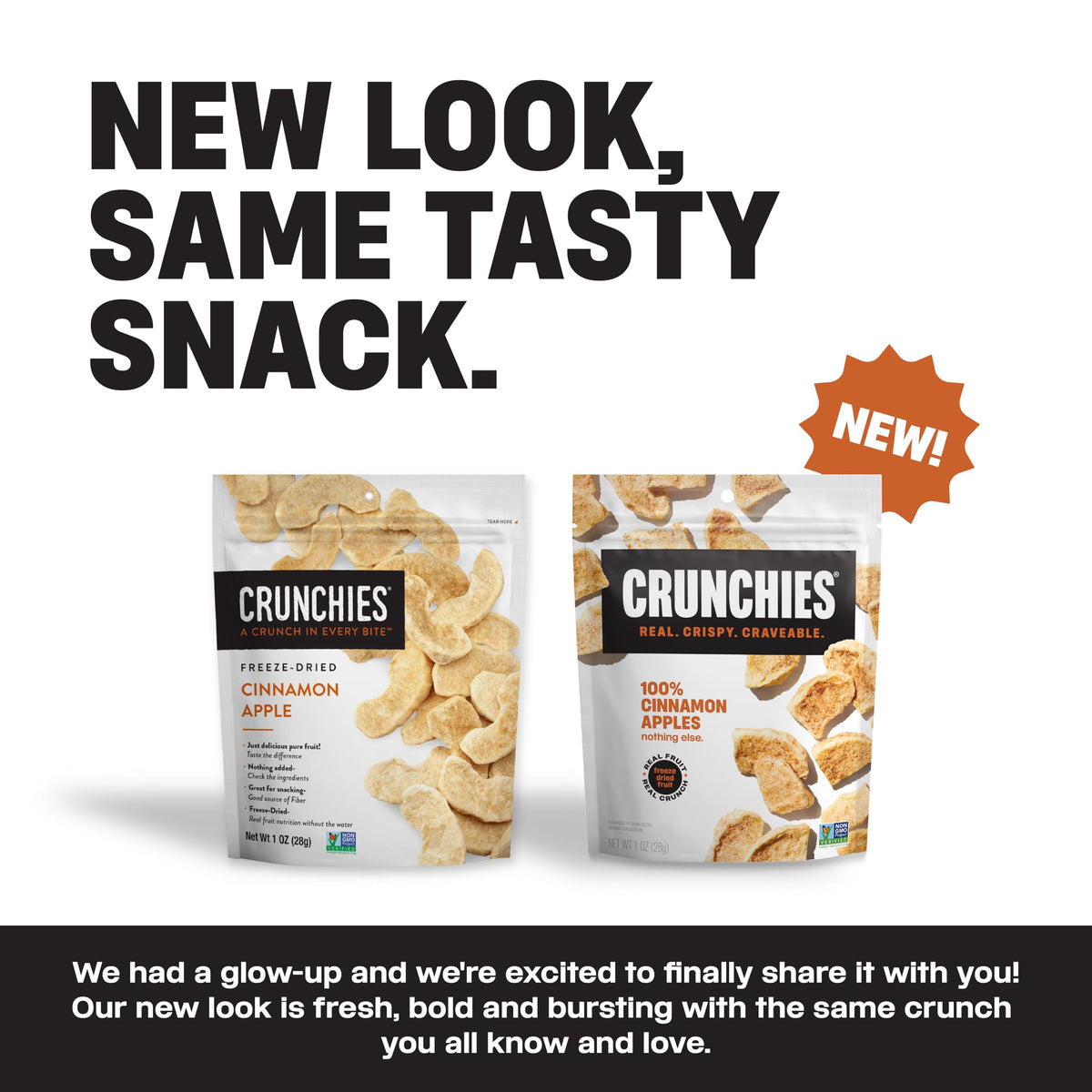 Crunchies Mango freeze-dried snack in an on-the-go bag for busy days.