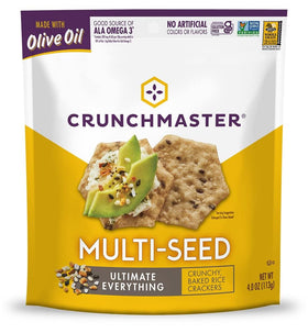 Crunchmaster Everything crackers showing seed and grain mix