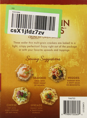 Crunchmaster Multi Grain 6 Seed Crackers served with hummus for quick snacking.