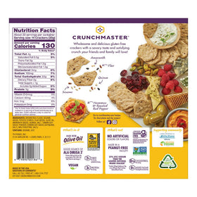 Crunchmaster Multi Grain Crackers slice with cheese showing serving ideas