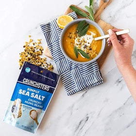 Crunchsters close-up showcasing crunchy texture of sprouted beans