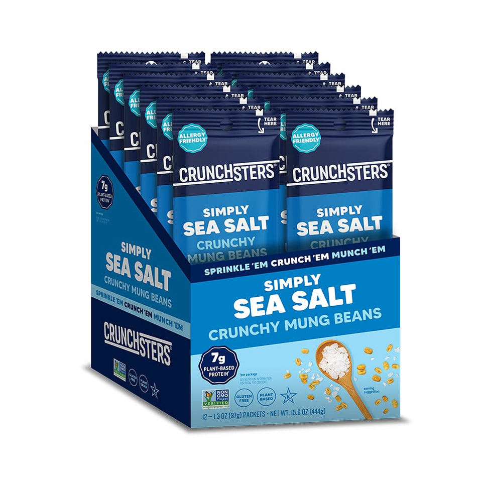 Crunchsters crispy mung beans sea salt snack for a savory gluten-free bite