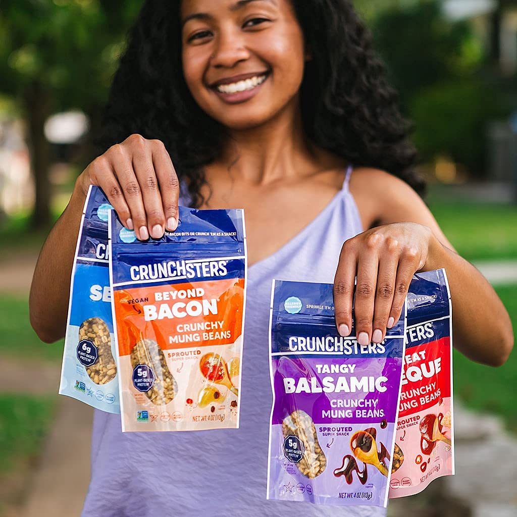 Crunchsters packaging highlights 12-bag set with sea salt flavor