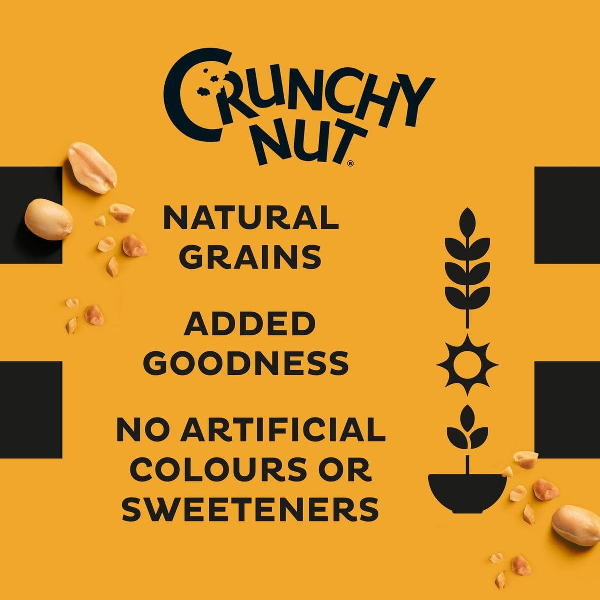 Crunchy Nut cornflakes with fruit topping, colorful and energizing.