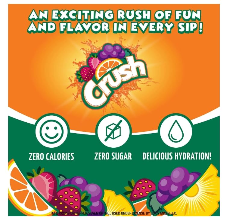 Crush Orange Liquid Water Enhancer pack of four for family hydration.