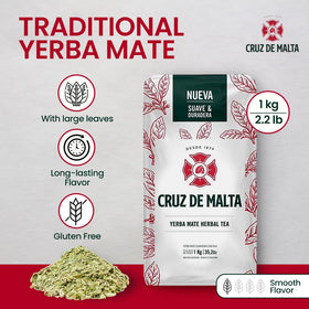 CRUZ DE MALTA Yerba Mate leaves close-up for rich infusion