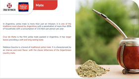 CRUZ DE MALTA yerba mate serving in a traditional gourd setup.