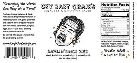 Cry Baby Craig's habanero garlic hot sauce 3-pack on display for versatile flavor options