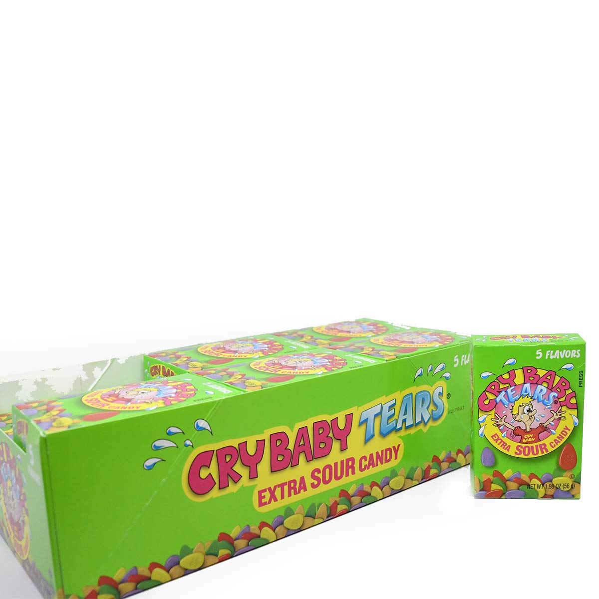 Cry Baby Tears Extra Sour lemon flavor candy close-up for zesty snacking
