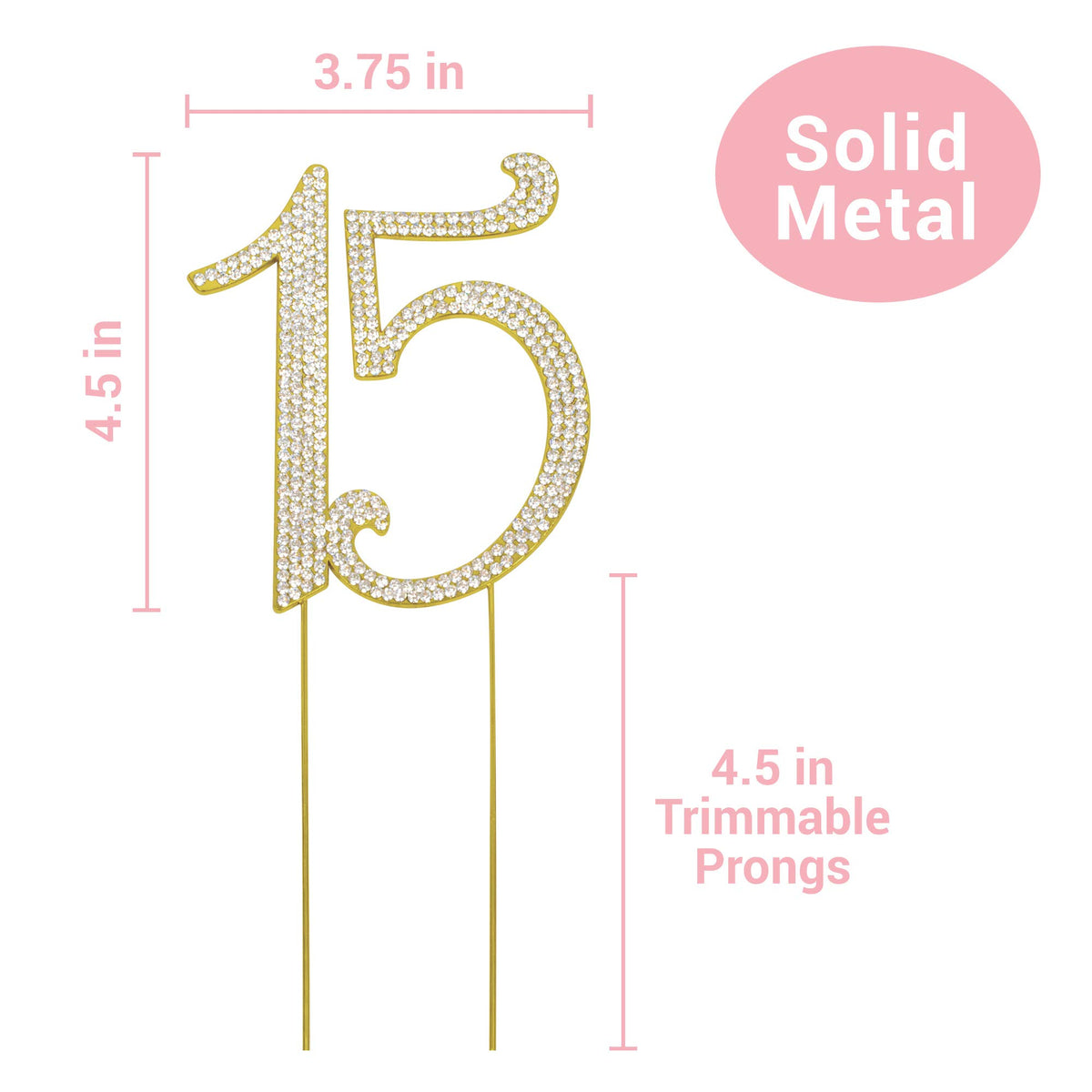 Crystal Creations adjustable-height prongs fit various cake sizes securely