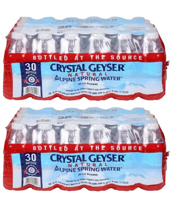 Crystal Geyser Alpine Spring Water 8oz bottle, convenient hydration on the go