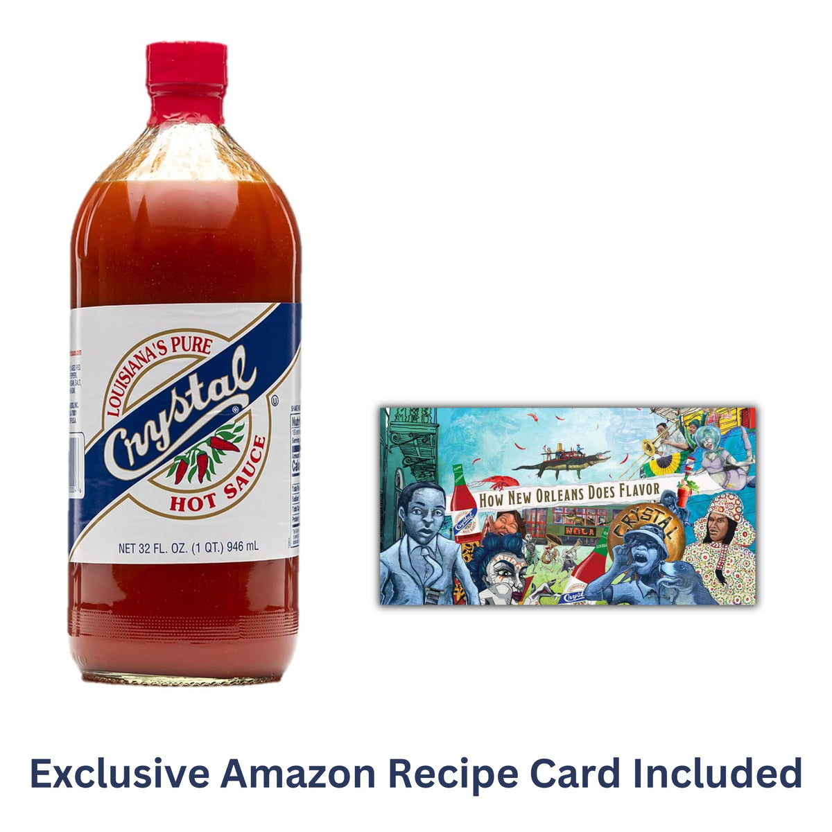 Exclusive recipe card included with Crystal hot sauce purchase.