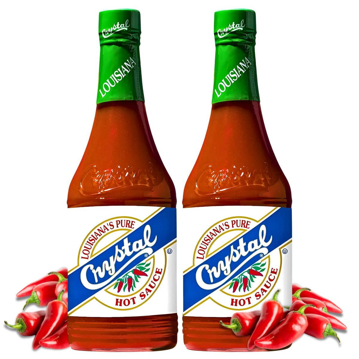 Crystal Hot Sauce Original bottle front, adding classic flavor to meals.