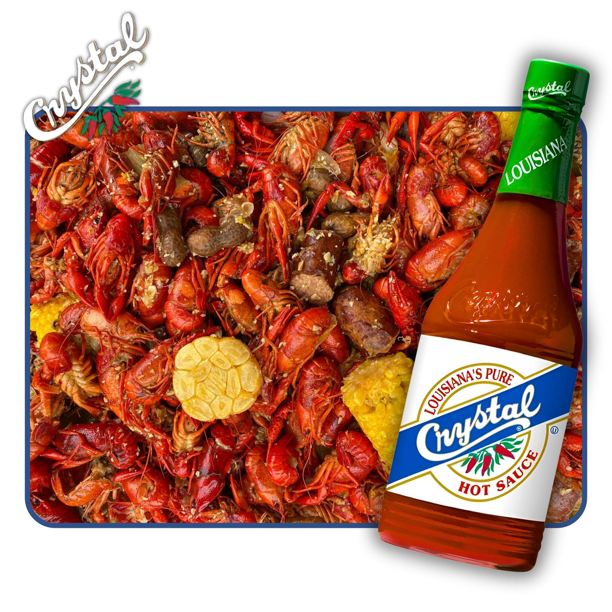 Crystal Hot Sauce pack-2-bottles stacked showcasing value and everyday spicy flavor.