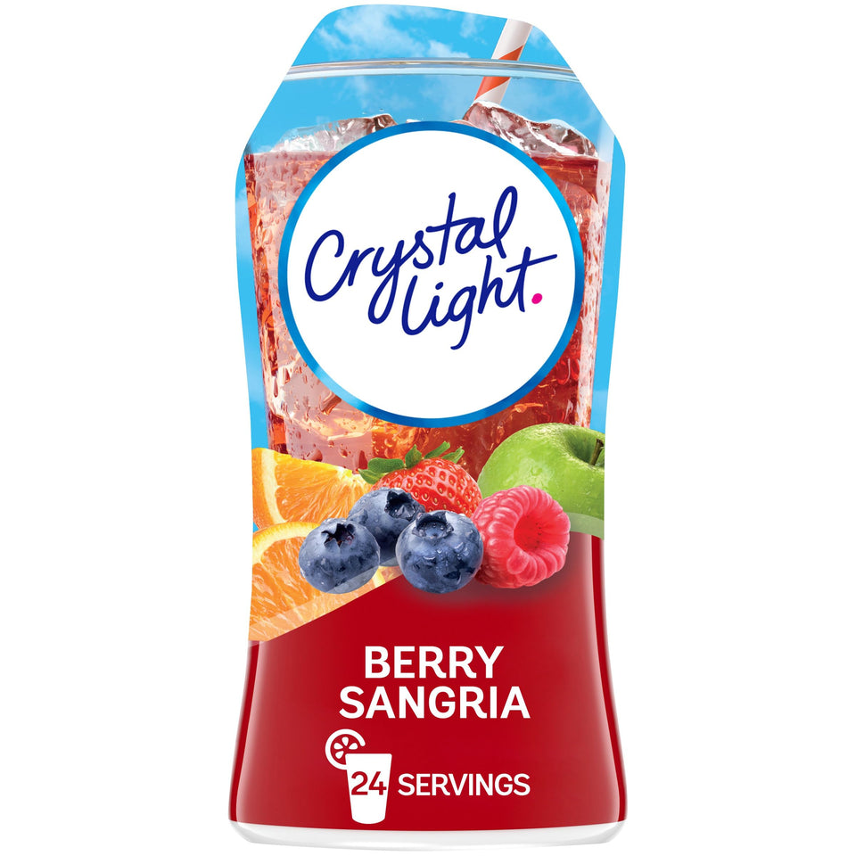Crystal Light Berry Sangria bottle showcases compact on-the-go design.