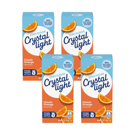 Crystal Light Classic Orange canister front view, low-calorie flavor option for hydration