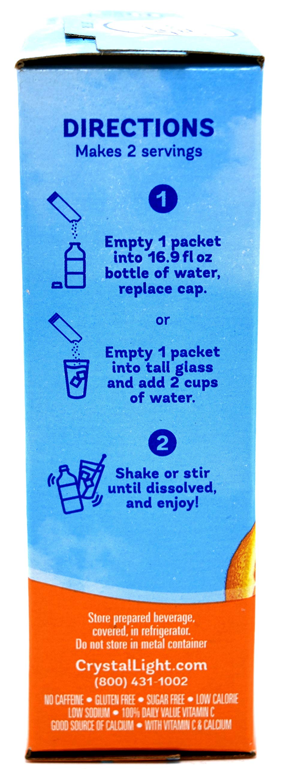 Crystal Light Classic Orange drink in a glass ready to refresh