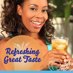 Crystal Light family-sharing-a-glass captures group-friendly refreshment.