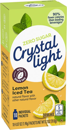 Crystal Light flavor variety packets highlight customizable drink options.
