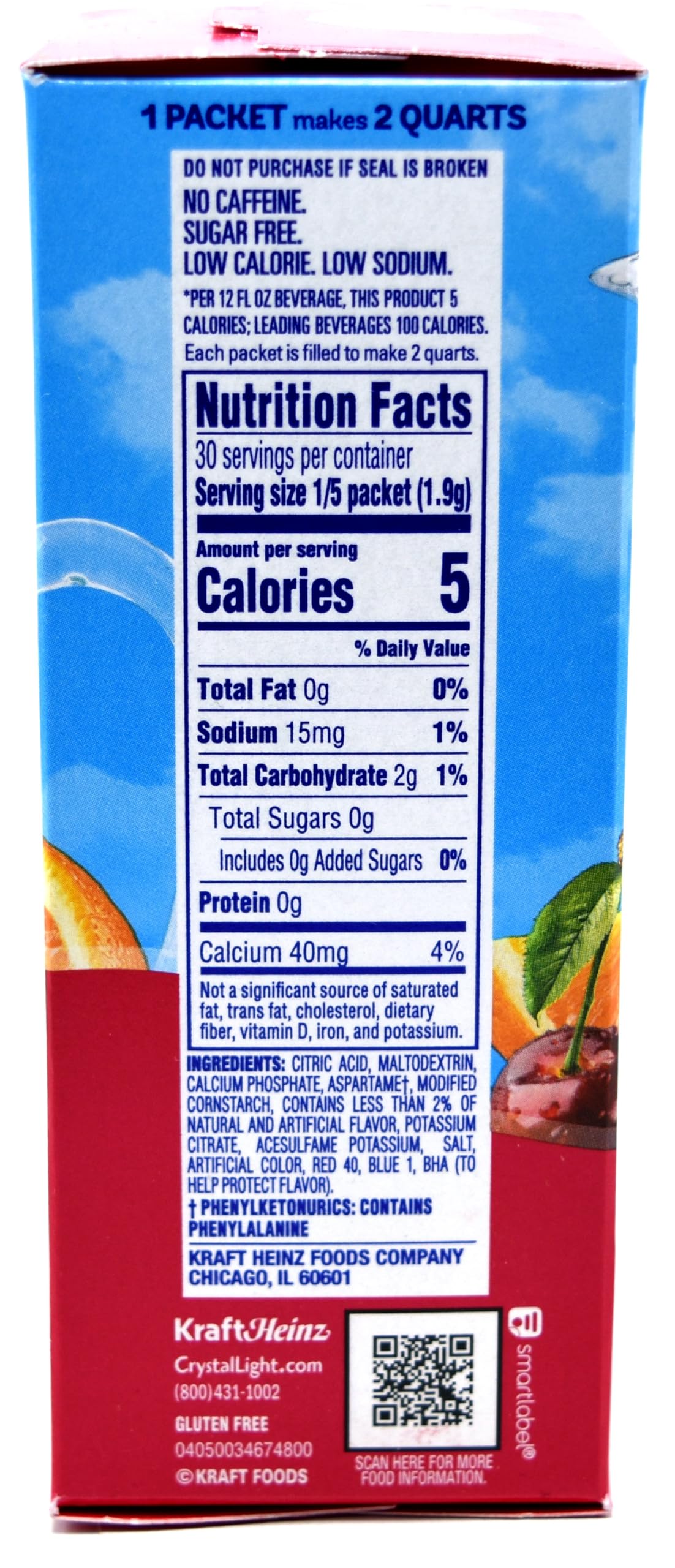 Crystal Light Fruit Punch canister side view highlighting branding