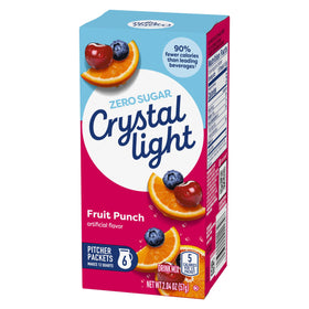 Crystal Light Fruit Punch canister front view for quick grab-and-go use.