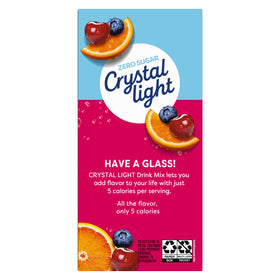 Crystal Light Fruit Punch dissolved in water for a crisp flavor.