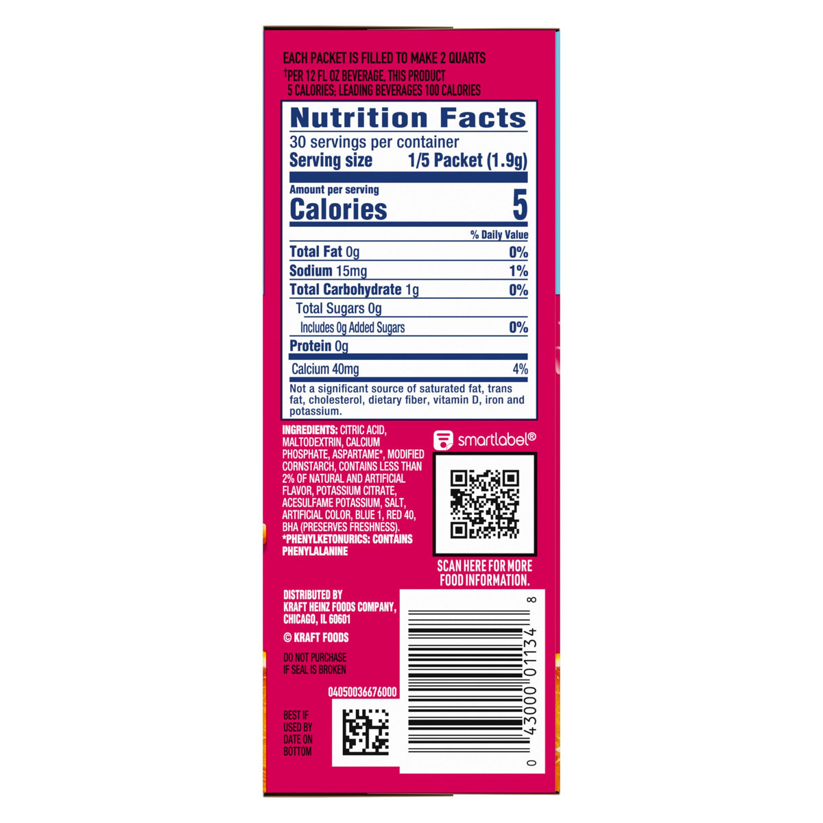 Crystal Light Fruit Punch healthy cold drink ideal for families.