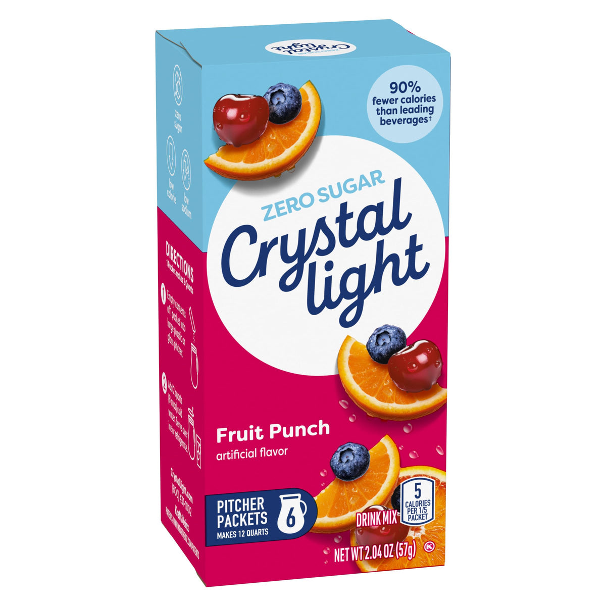 Crystal Light Fruit Punch packet stack indicating abundant flavor options.