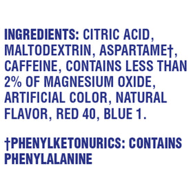 Crystal Light Grape powder dissolves in water for a fruity, low-calorie drink.