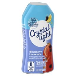 Crystal Light label close-up highlighting natural flavors and bold taste