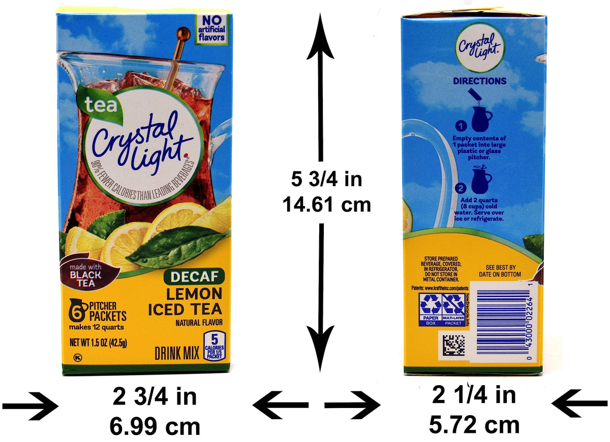 Crystal Light Lemon Decaf Iced Tea packaging box, easy to store.