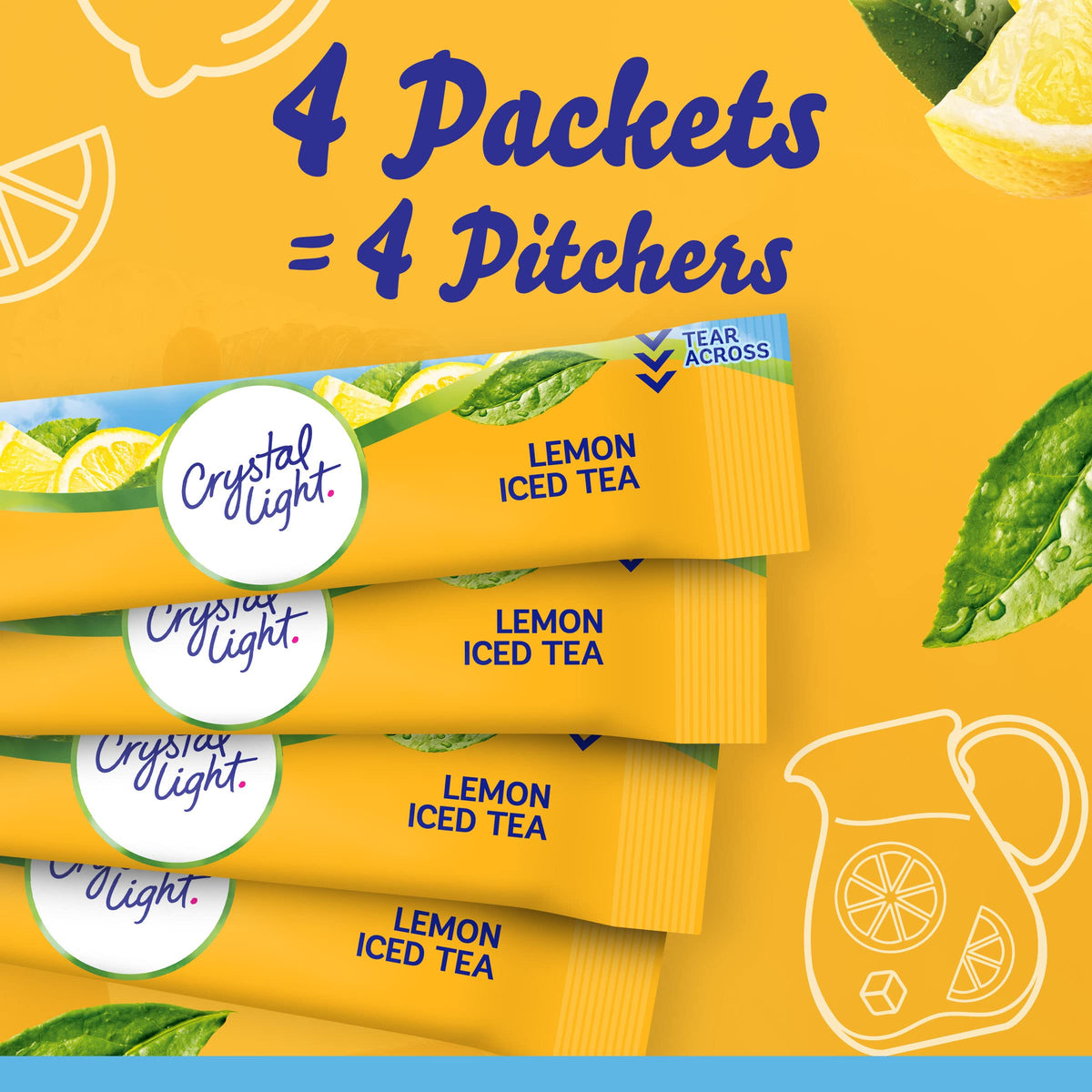Crystal Light Lemon Iced Tea dispensing demonstrates convenient single-packet use.