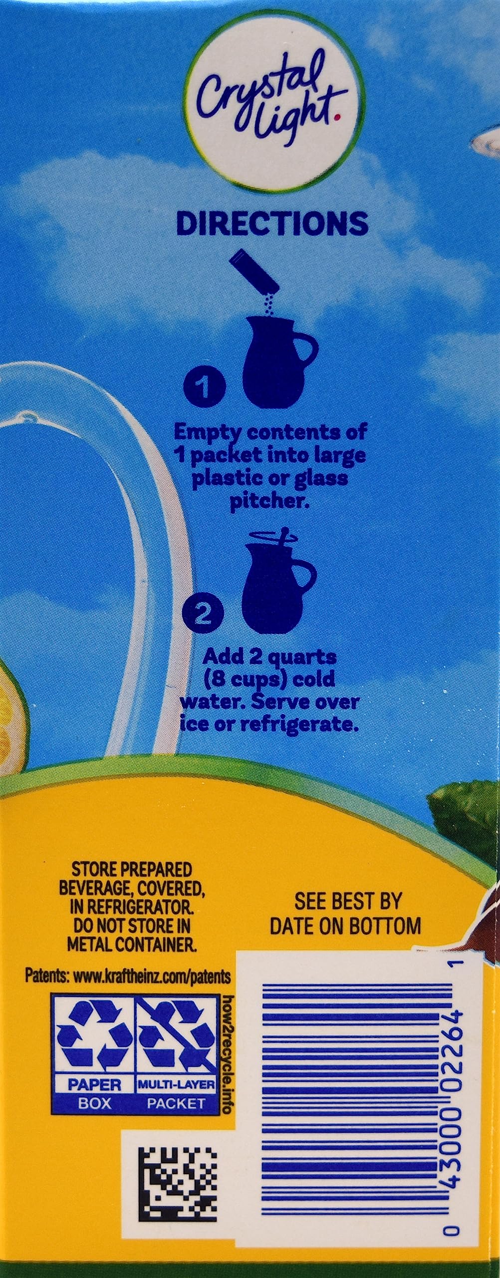 Crystal Light Lemon Iced Tea packets close-up for easy, convenient mixing