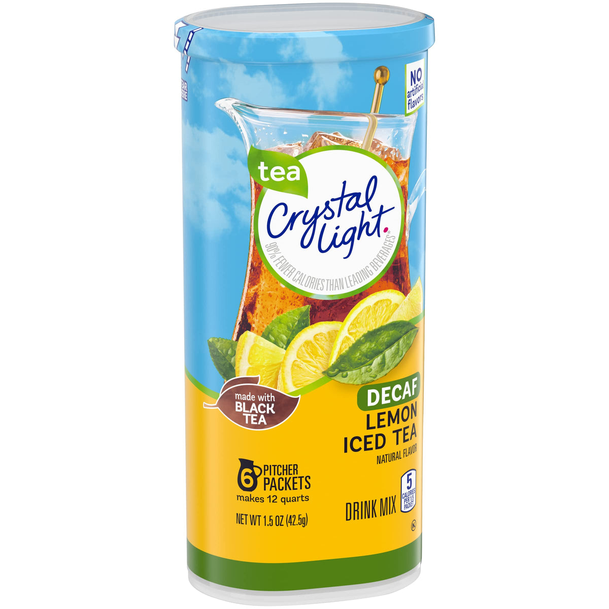 Crystal Light Lemon Iced Tea packets for quick hydration without caffeine