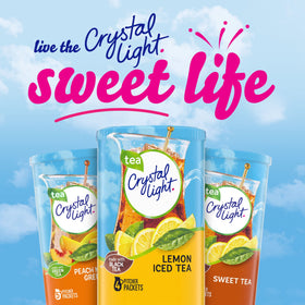 Crystal Light Lemon Iced Tea powder swirl with tea shows real black tea flavor.